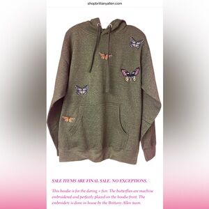 Brittany Allen Military Green Butterfly Hoodie - Size M
